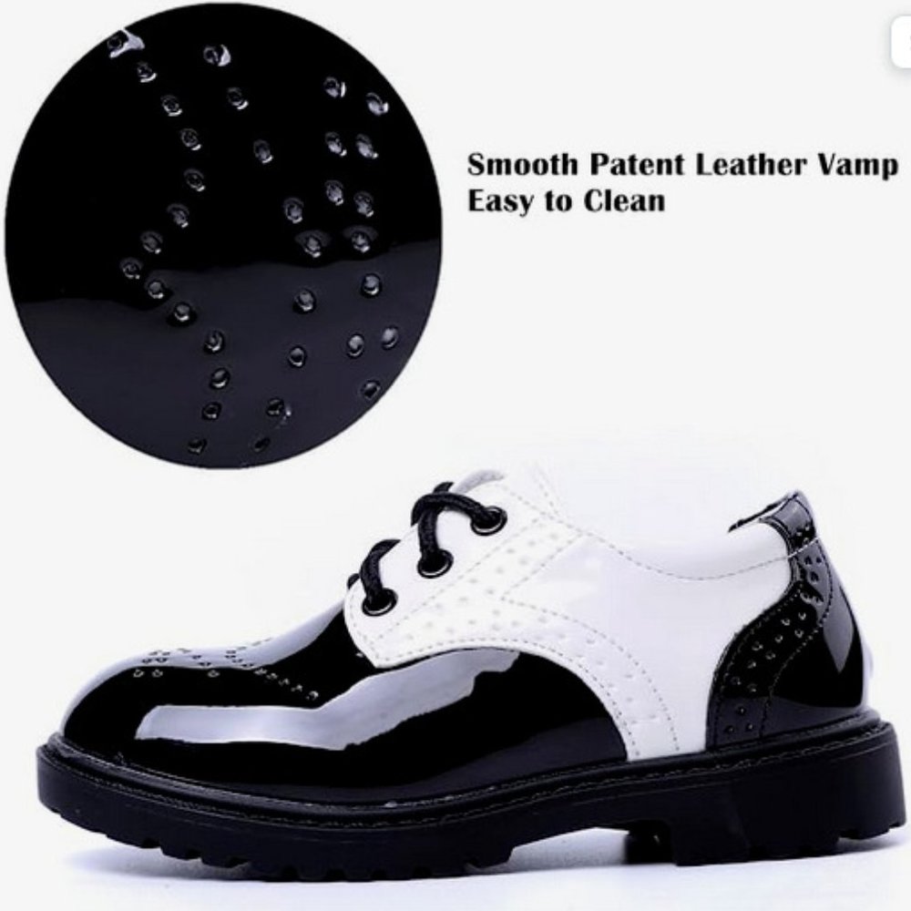 NIB DADAWEN Children's Boy's Lace-Up School Uniform Shoes Comfort Oxford Dress